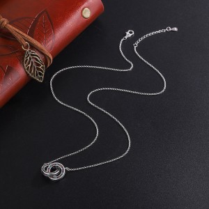 Rainbow Zirconia Double Circles Pendant Necklaces 80200199
