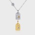 Two Tones Engraved Flowers Pendant Necklaces 80200200