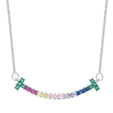 Rainbow Zirconia Smile Necklaces 80200203