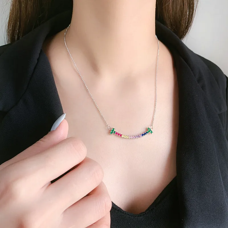 Rainbow Zirconia Smile Necklaces 80200203 - image2