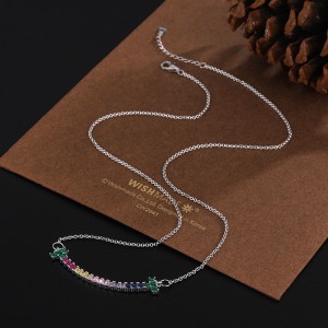 Rainbow Zirconia Smile Necklaces 80200203