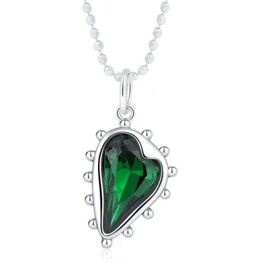 Zirconia Emerald Heart Beads Necklaces 80200205
