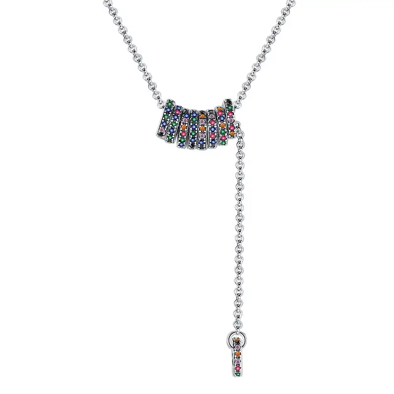 Vintage Rainbow Zirconia Circles Necklaces 80200208
