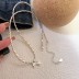 Pearl Crushed Silver Bow Pendant Necklaces 80200213