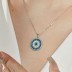 925 Sterling Silver Round Zirconia Evil Eye Necklace 80200218