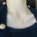 925 Sterling Silver Zirconia Cross Pendant Necklace 80200219