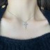 925 Sterling Silver Zirconia Cross Pendant Necklace 80200219