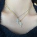 925 Sterling Silver Vintage Zirconia Cross Necklace 80200220