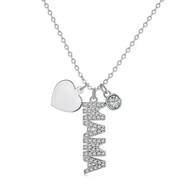 Zirconia MaMa Letters Heart Necklace 80200221