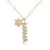 Zirconia MaMa Letters Footprint Necklace 80200222