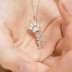 Zirconia MaMa Letters Footprint Necklace 80200222
