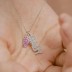 Zirconia Baby Letters Footprint Necklace 80200223
