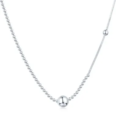 925 Sterling Silver Beads Chain Necklace 80200224
