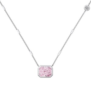 925 Sterling Silver 8A Rectangle Zirconia Necklace 80200229