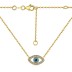 Shiny Zirconia Evil Eye Pendant Necklace 80200234