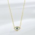 Shiny Zirconia Evil Eye Pendant Necklace 80200234