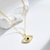 Shiny Zirconia Evil Eye Pendant Necklace 80200235