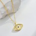 Shiny Zirconia Evil Eye Pendant Necklace 80200235