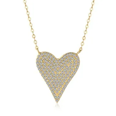 Shiny Zirconia Love Heart Pendant Necklace 80200237