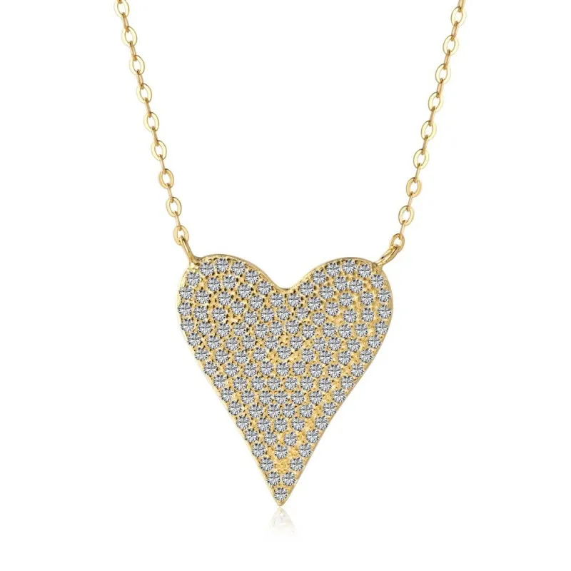 Shiny Zirconia Love Heart Pendant Necklace 80200237