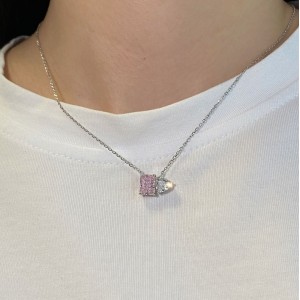 Sparkle 8A Zirconia Heart Pendant Party Necklace 80200238