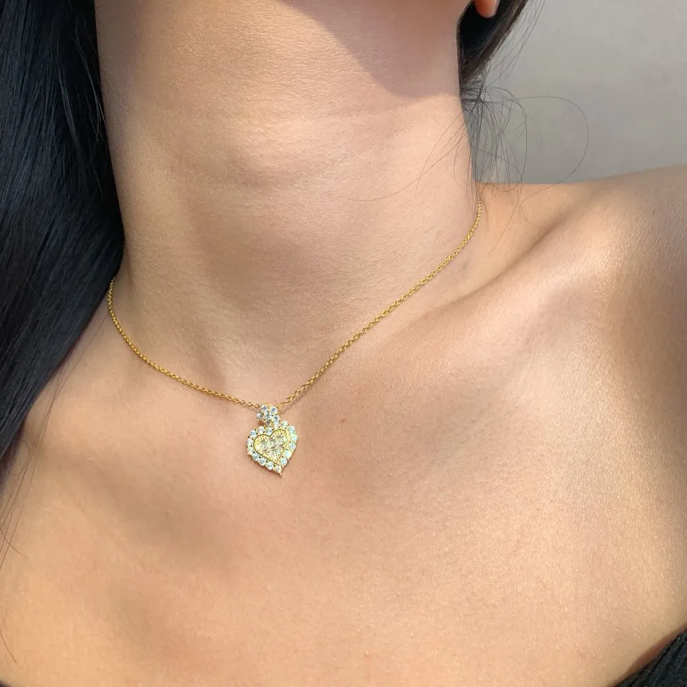 Sparkle Zirconia Heart Pendant Party Necklace 80200239 - image1