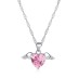 Sparkle Zirconia Wing Heart Pendant Party Necklace 80200242