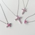 Pink Zirconia Cross Pendant Party Necklace 80200243