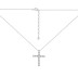 Shiny Zirconia Cross Heart Pendant Party Necklace 80200244