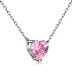 Shiny Zirconia Heart Pendant Party Necklace 80200245