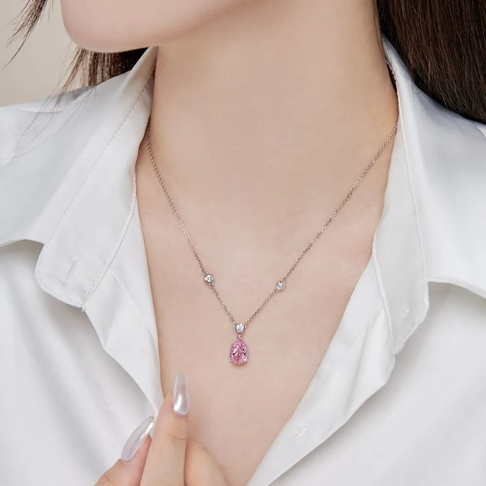 Sparkle 8A Zirconia Teardrop Pendant Party Necklace 80200247 - image1