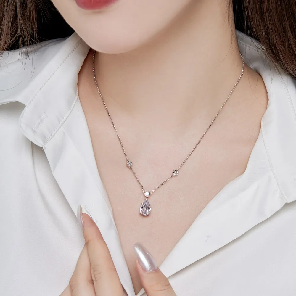 Sparkle 8A Zirconia Teardrop Pendant Party Necklace 80200247 - image2