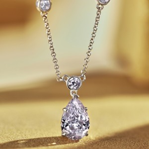 Sparkle 8A Zirconia Teardrop Pendant Party Necklace 80200247
