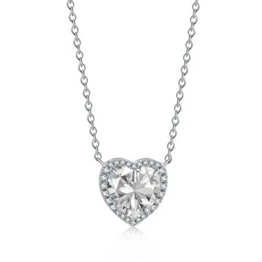 Classical Zirconia Heart Pendant Necklace 80200249