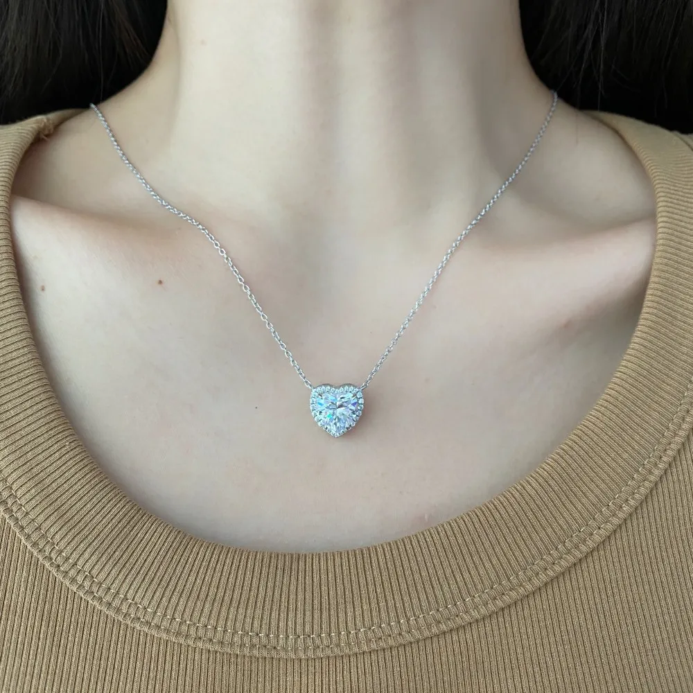 Classical Zirconia Heart Pendant Necklace 80200249 - image2