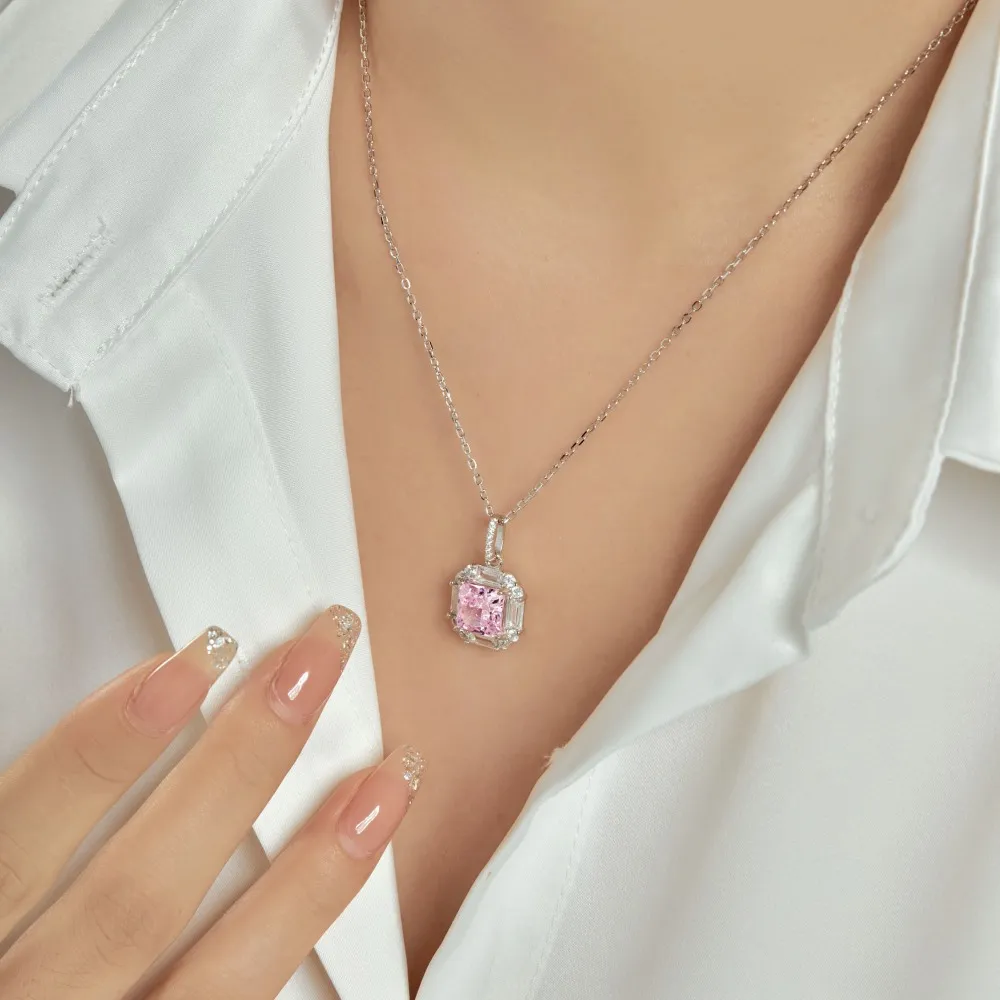Sparkle 8A Zirconia Square Pendant Necklace 80200253 - image1