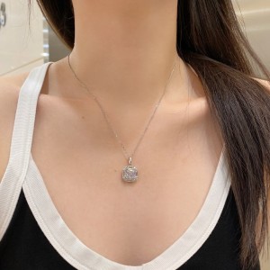 Sparkle 8A Zirconia Square Pendant Necklace 80200253