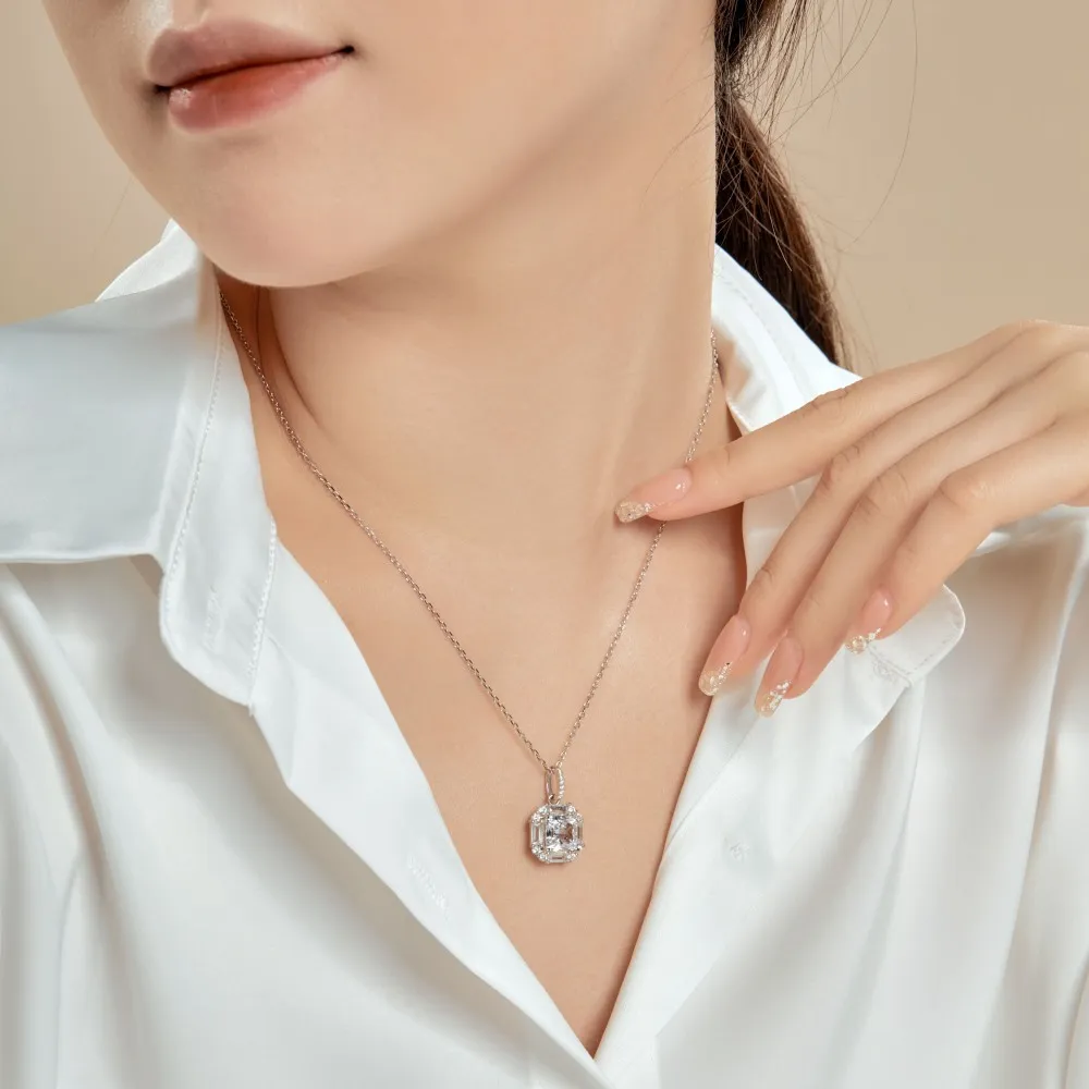 Sparkle 8A Zirconia Square Pendant Necklace 80200253 - image2
