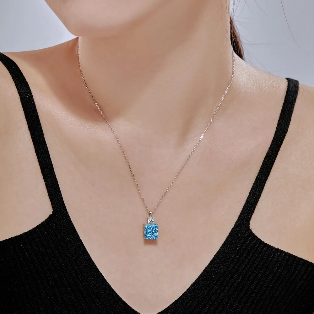 Sparkle 8A Zirconia Rectangle Pendant Necklace 80200255 - image1