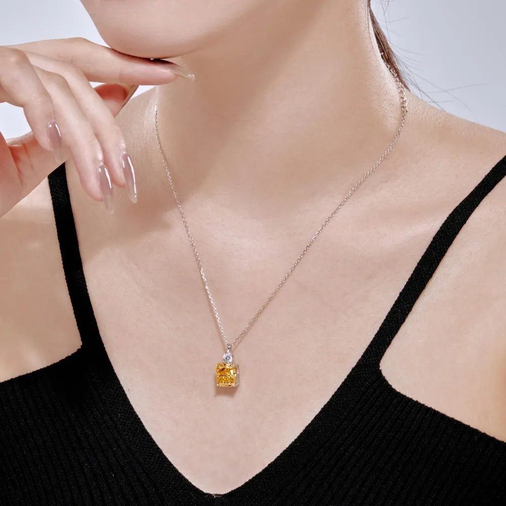 Sparkle 8A Zirconia Rectangle Pendant Necklace 80200255 - image3