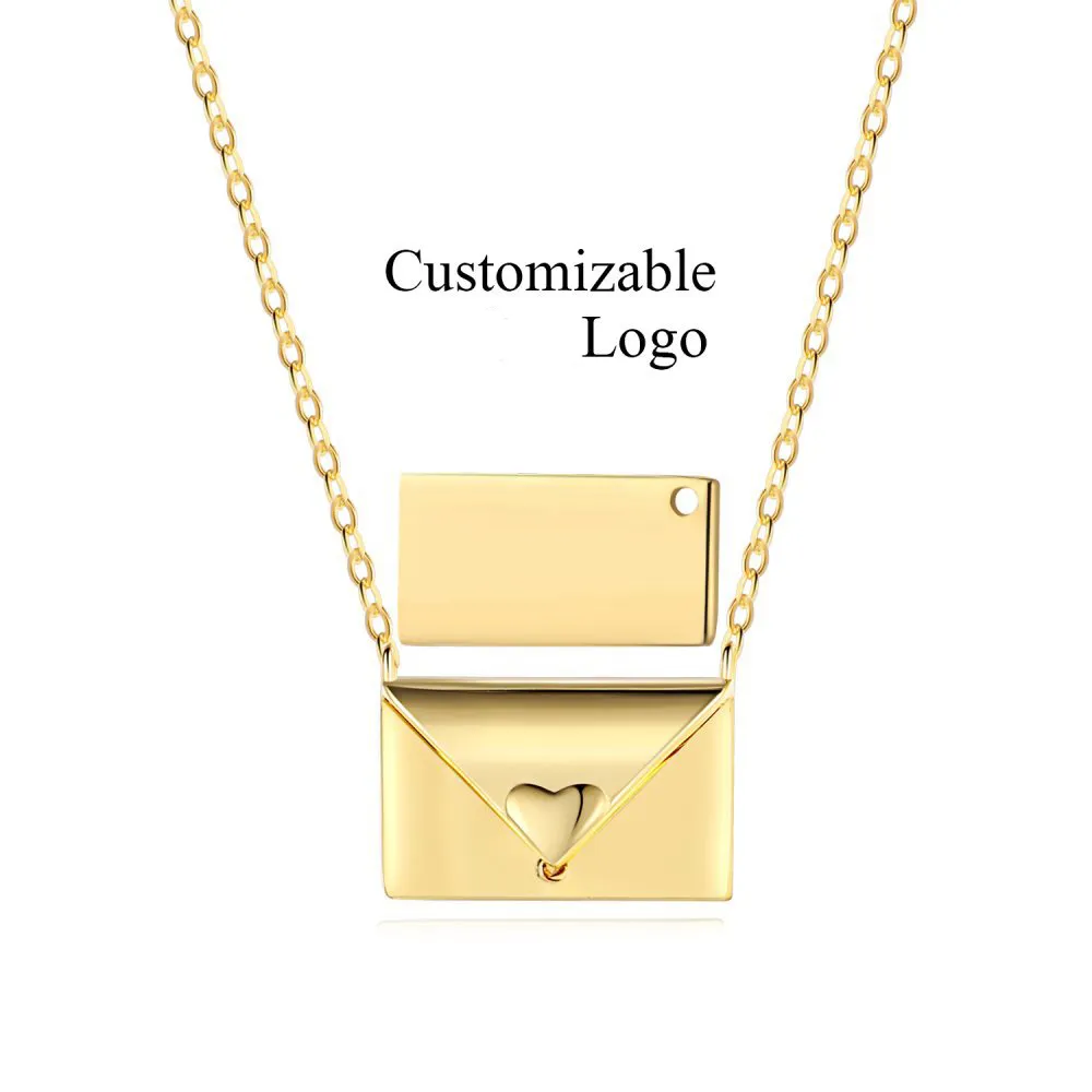 DIY Letters Love Heart Envelop Pendant Necklace 8000258 - image1