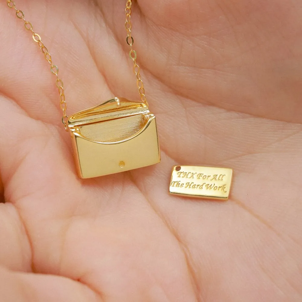 DIY Letters Love Heart Envelop Pendant Necklace 8000258 - image3
