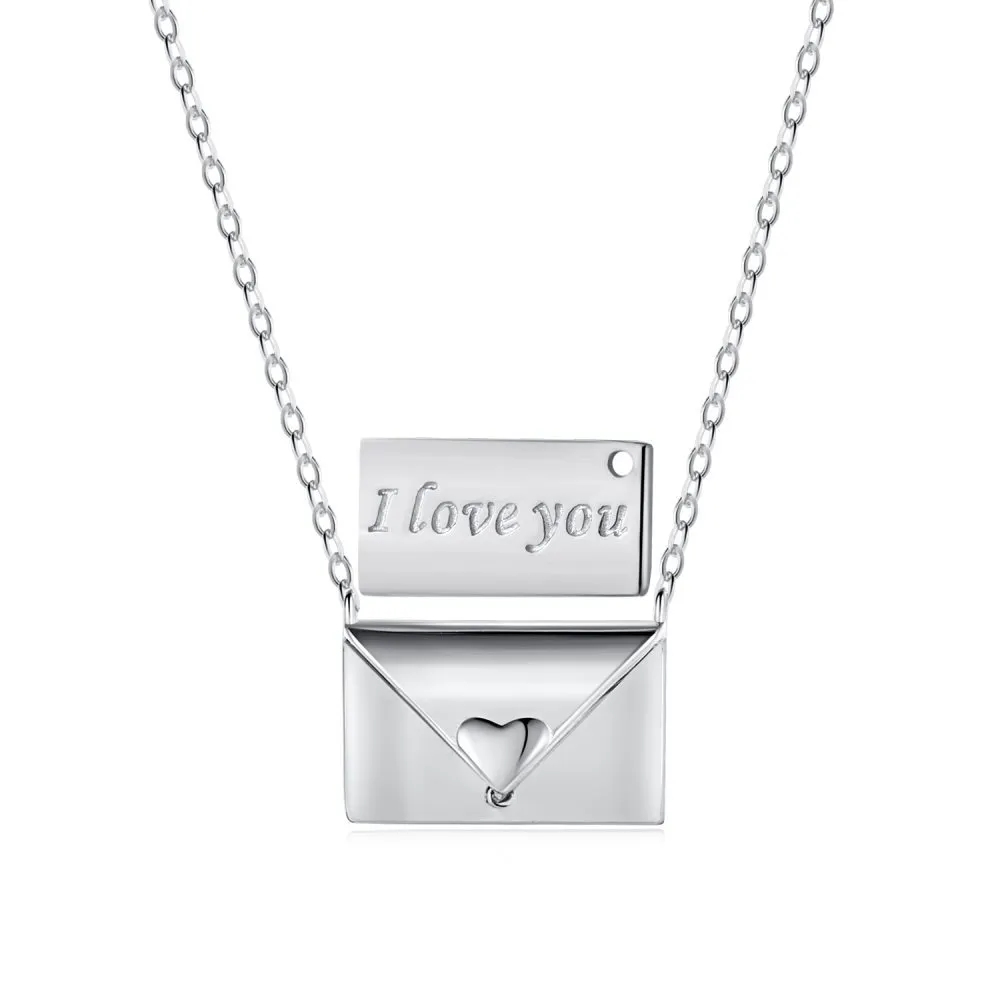 DIY Letters Love Heart Envelop Pendant Necklace 8000258 - image4