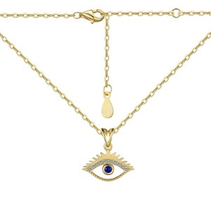 Shiny Zirconia Evil Eye Pendant Necklace 80200262