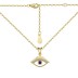 Shiny Zirconia Evil Eye Pendant Necklace 80200262