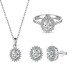 Vintage Oval Cluster Zirconia Pendant Party Necklace 80200264