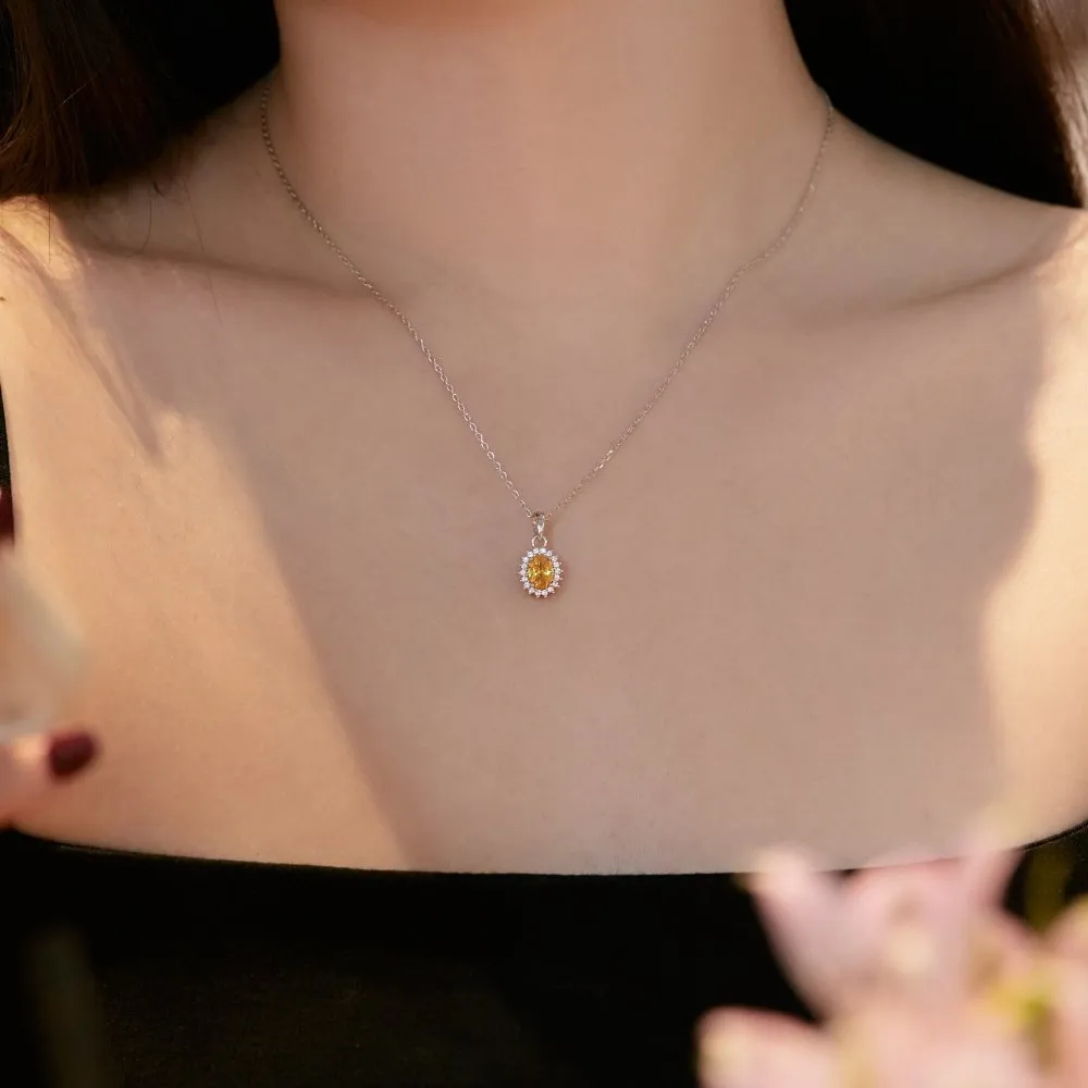 Vintage Oval Cluster Zirconia Pendant Party Necklace 80200264 - image2