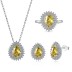 Vintage Teardrop Cluster Zirconia Pendant Party Necklace 80200265