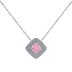 8A Zirconia Square Pendant Party Necklace 80200266