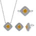 8A Zirconia Square Pendant Party Necklace 80200266